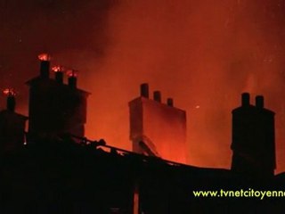 Incendie à Chambéry (1) dans  un immeuble  haussmannien