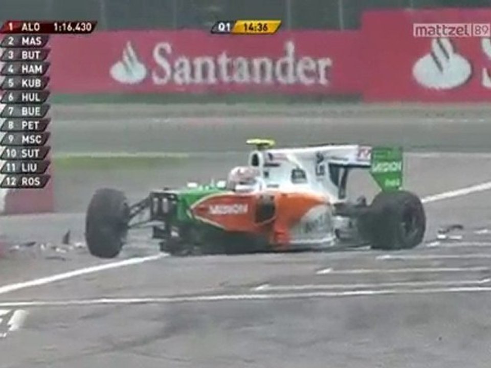 formule 1 gp d'allemagne 2010 qualif big crash luizzi