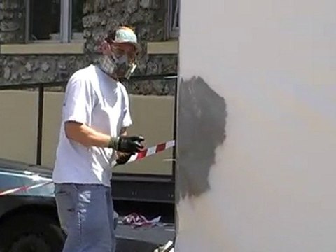 Début d'une Fresque au centre bus RATP de Malakoff