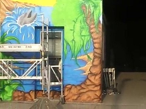 Etape d'une Fresque au dépot de bus de Versaille SVTU