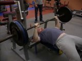 Bench Press 125 kg x 4 reps, body weight 95kg, age 39.