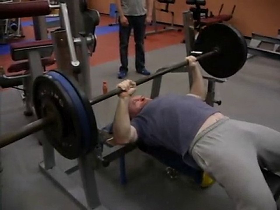 Bench Press 125 kg x 4 reps, body weight 95kg, age 39.