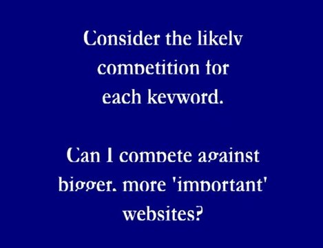 Search engine Optimisation: Keywords
