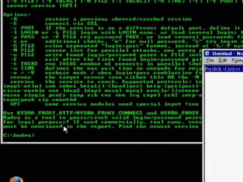 Using Hydra 5.4 to crack FTP passwords