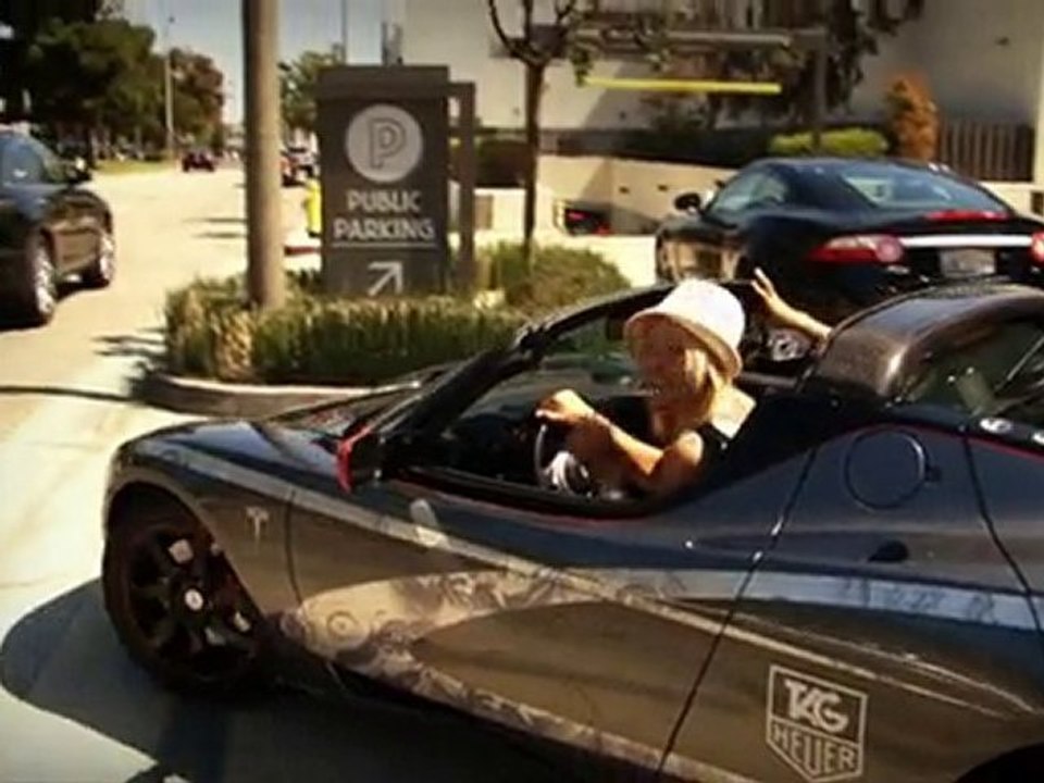 Maria Sharapova driving the Roadster