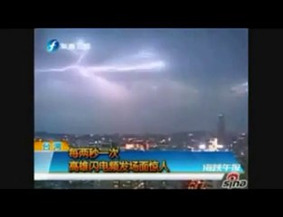 Ovni pyramidale aperçu lors d'un orage sur Taiwan