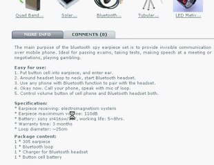 Bluetooth spy earpiece, wireless and invisible, 2-way system