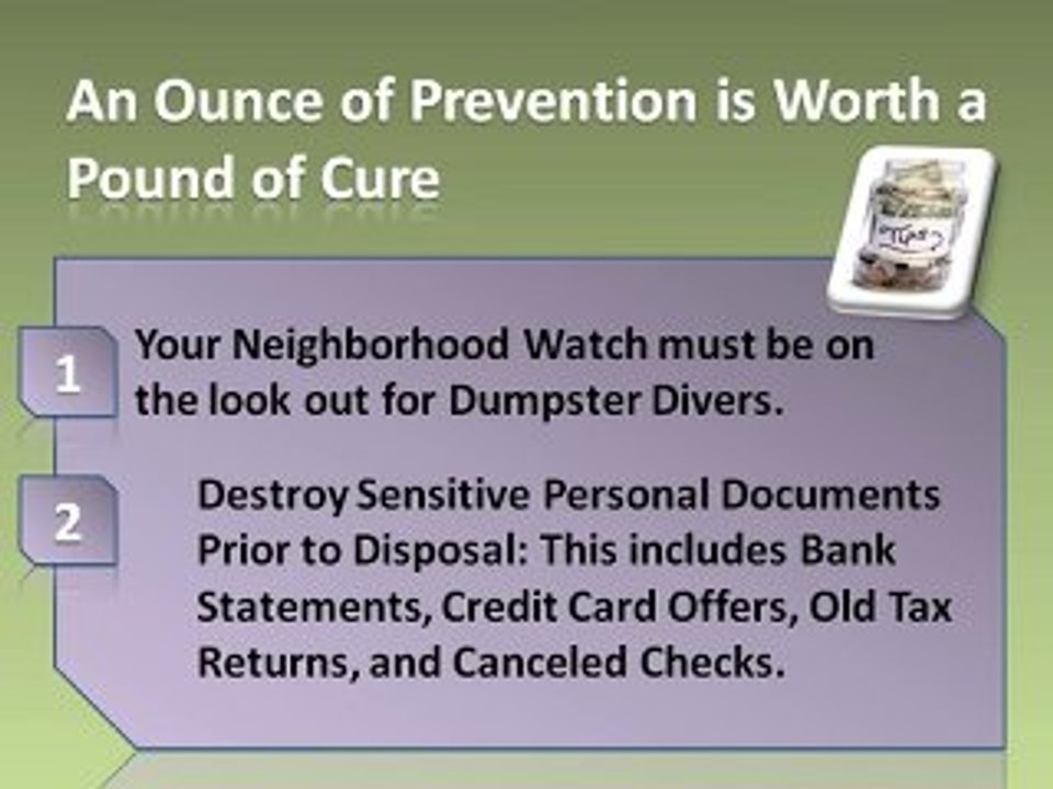 Neighborhood Watch - ID Theft