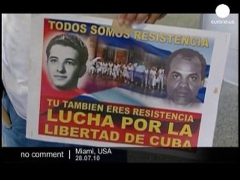 Freed Cuban prisoner Ariel Sigler arrives... - no comment