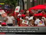 Colombianos y venezolanos hacen cadena por la paz en Caracas
