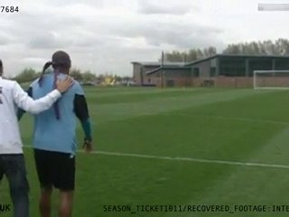 Ashley Young Blindfolded Crossbar Challenge