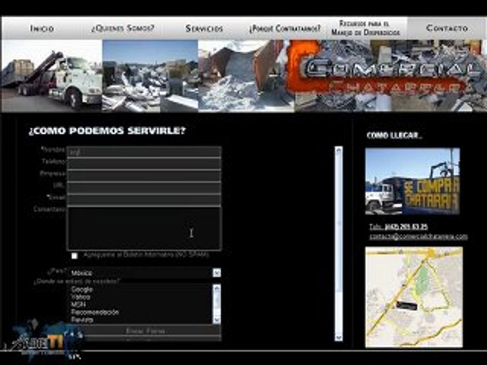 Sitio web de nuestro cliente Comercial Chatarrera