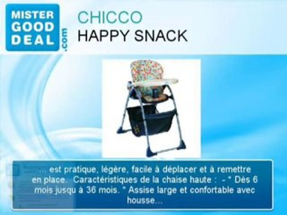 Chaise haute, de 6 à CHICCO HAPPY SNACK