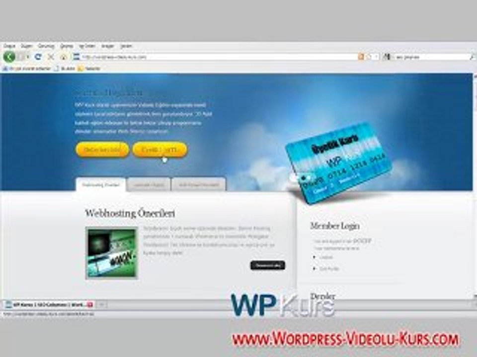 WP Kurs site kumak "Wordpress Videolu Kurs"