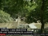 Mil muertos y 150 desaparecidos por lluvias en Pakistán