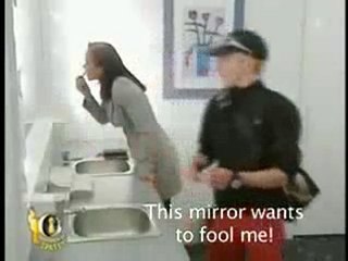 Funniest bathroom prank ever, funny mirror !