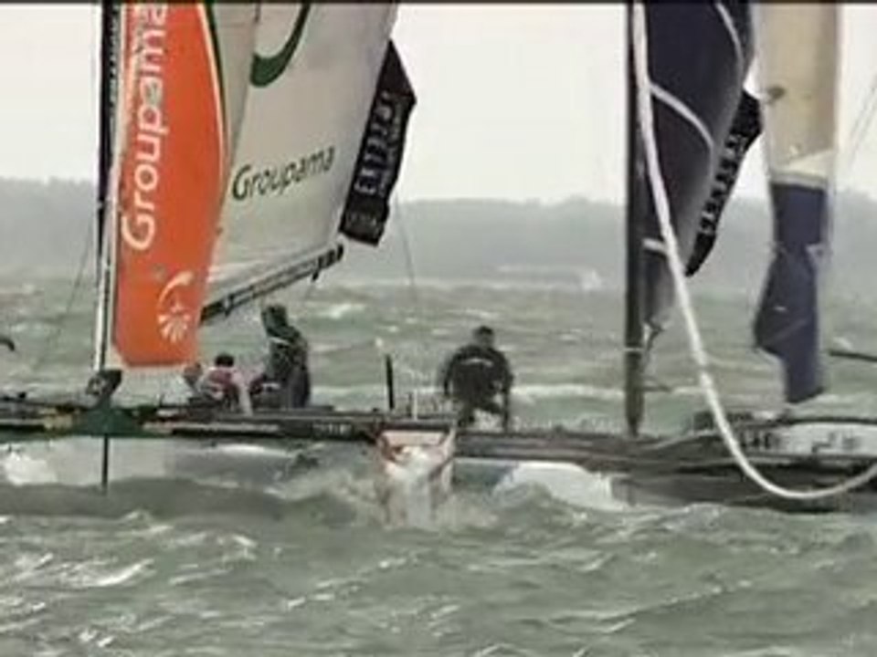 Collision spectaculaire à Cowes