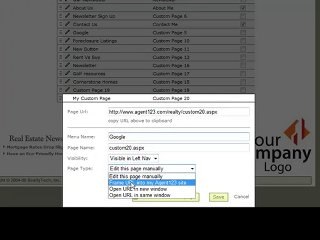 RealtyTech Agent123 - Add Link to Another Website