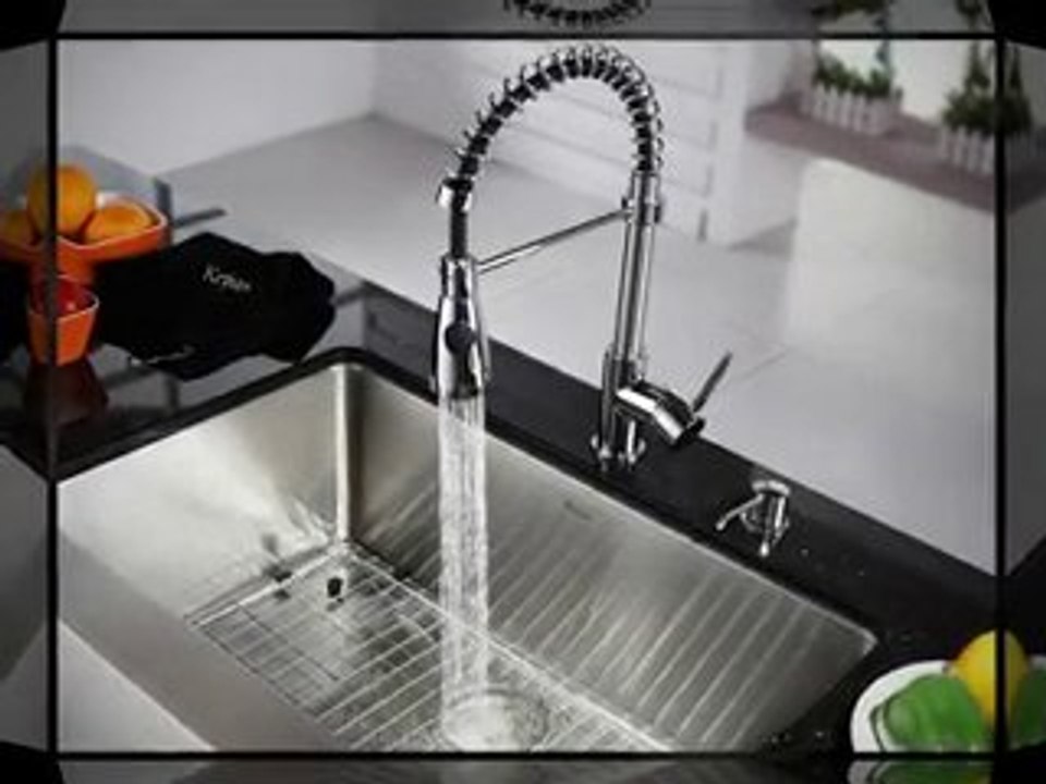 Kraus Steel Kitchen Sink and  Kitchen Faucet and Soap ...