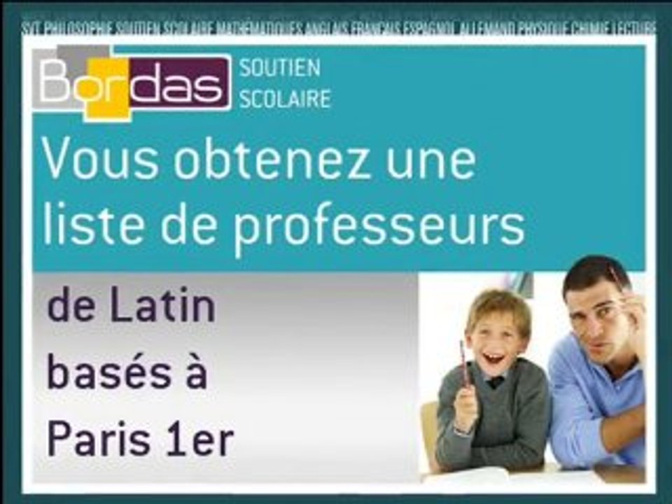 Soutien Scolaire Latin - Paris 1er