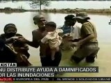 ONU distribuye ayuda a damnificados por inundaciones en Paki