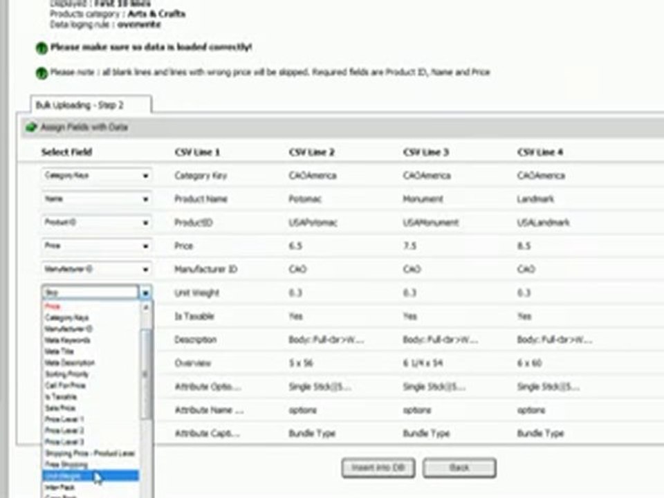 Shopping Cart software :Pinnacle Cart: Bulk updating in pinn