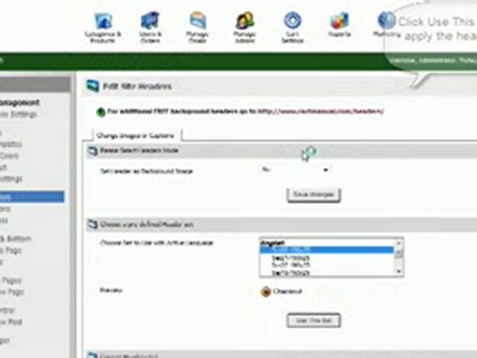 Shopping Cart software :Pinnacle Cart: Editing site headers