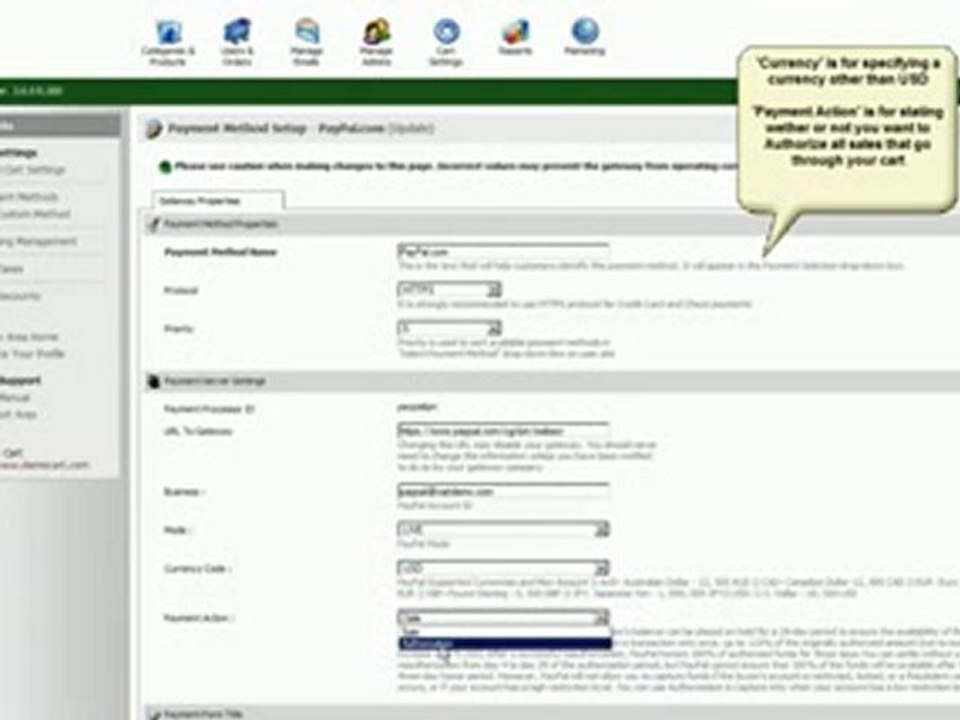 Shopping Cart software :Pinnacle: Pay Pal Standard Gateway