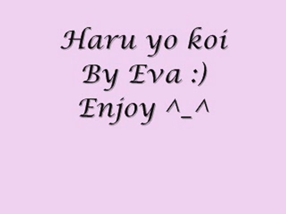 Haru yo koi (春よ、来い) cover