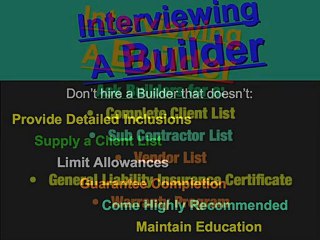 Interviewing a home builder