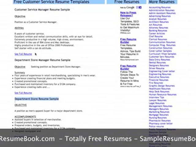 Free Resume Samples - Watch Now!