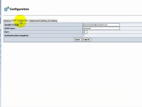 SonaVault for Email Archiving UI Demo: Configuration