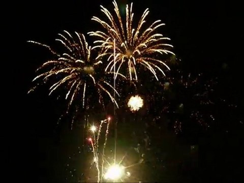 Feu d'artifice Evian, lac Leman, 14 juillet 2010