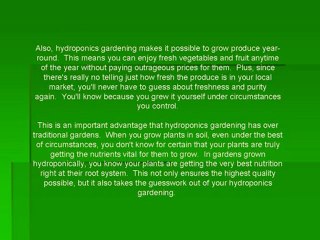 Hydroponics Gardening