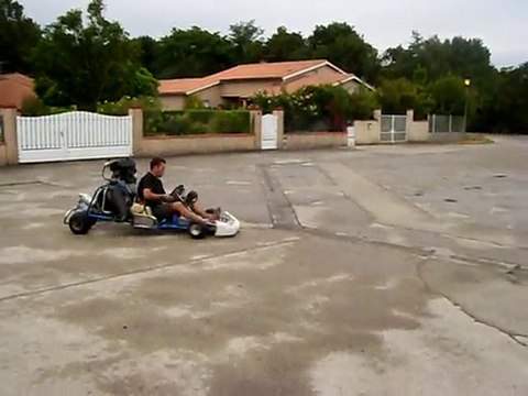 Test karting 600 gsxr avec nouveau radiateur