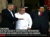 Lula y Kirchner se reúnen con Chávez para mediar por confl