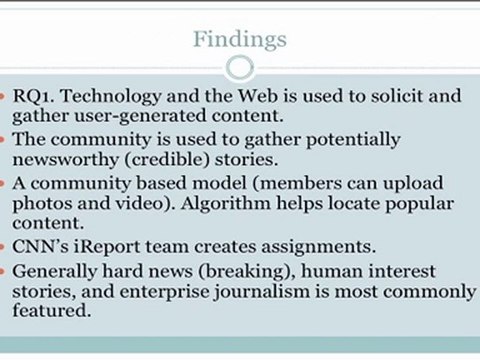 My CNN Citizen Journalism Research
