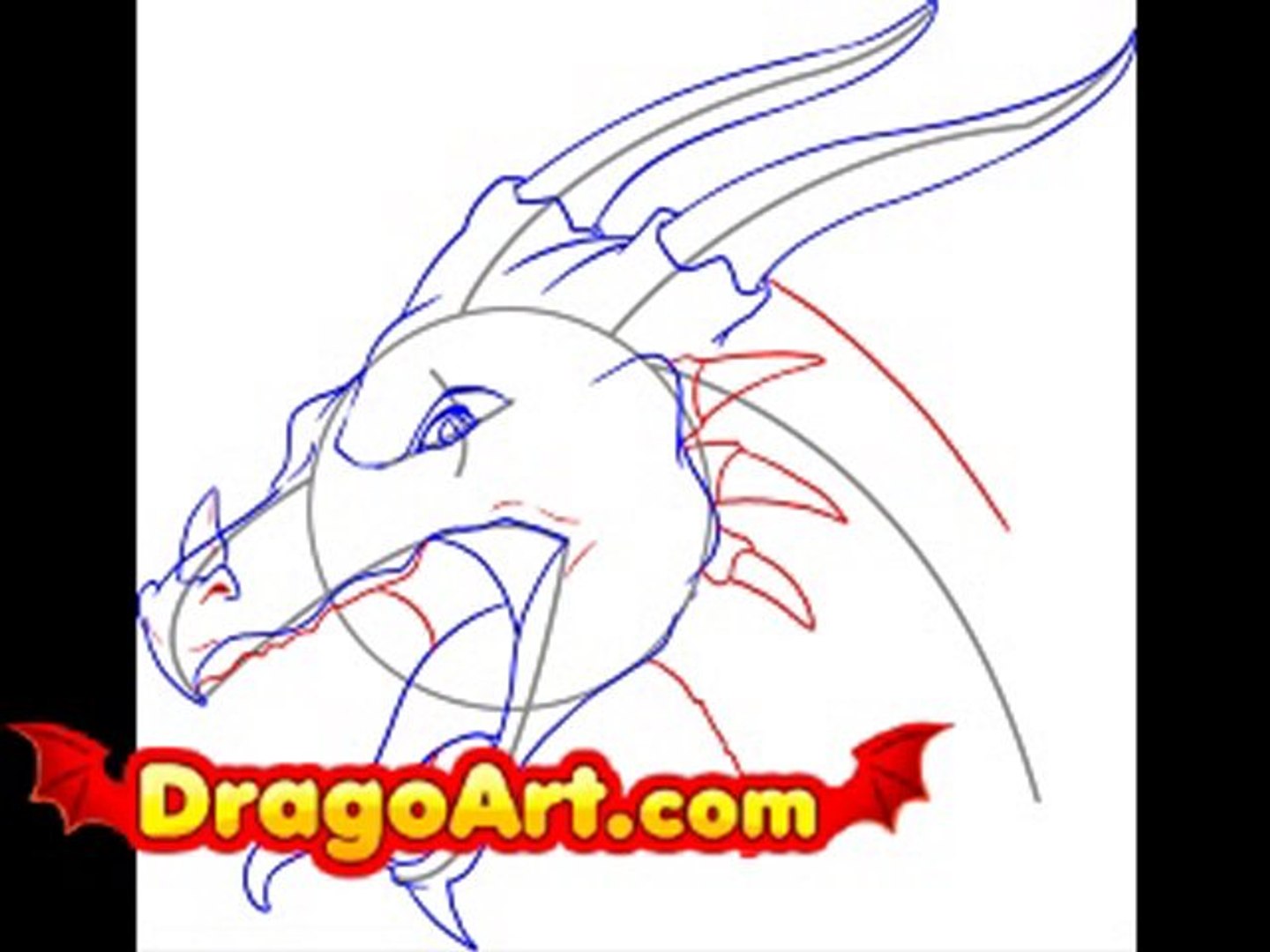 How to draw a dragon head, step by step - video Dailymotion