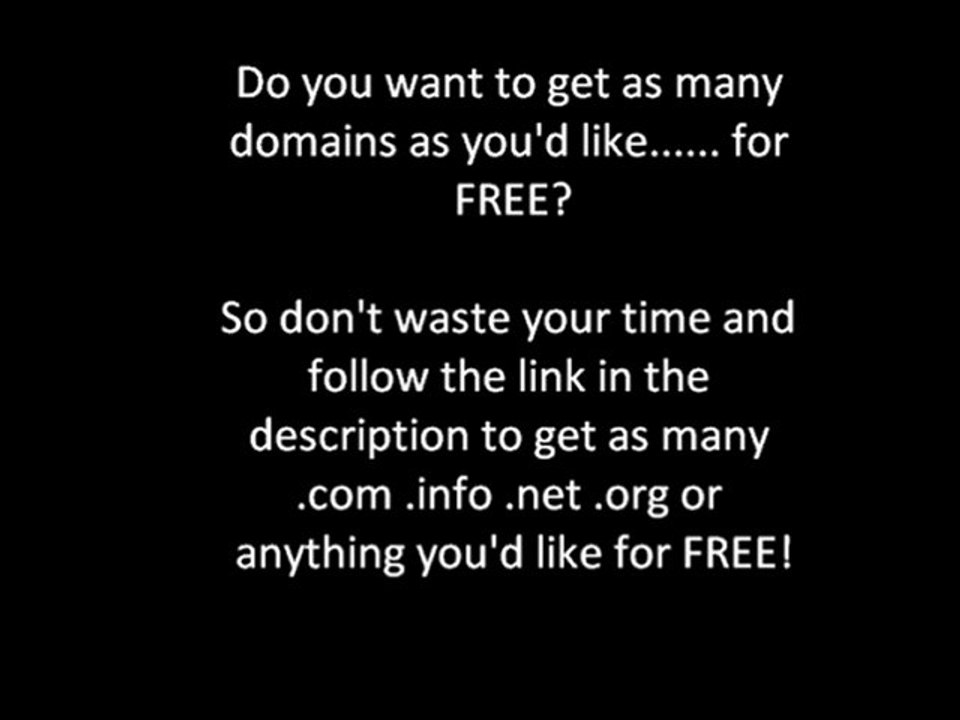 FREE domain names | .com .info .net + more