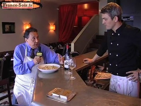 Les coquillettes aux calamars et chorizo du jeune chef Olivi