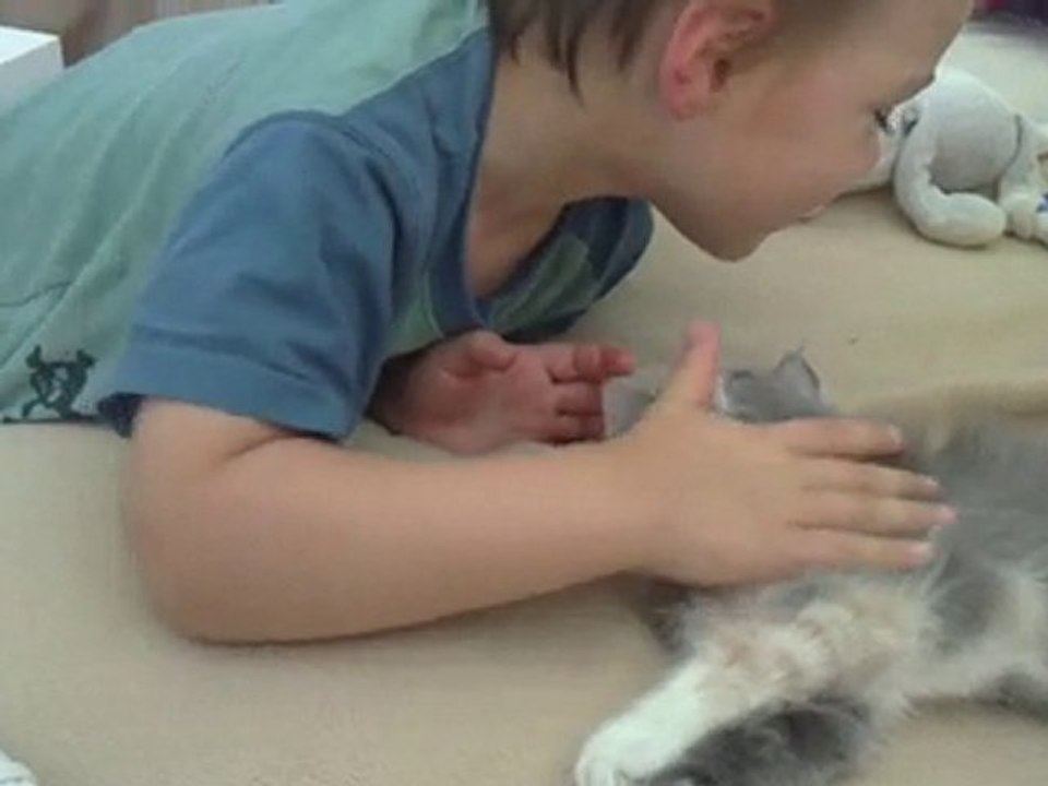 Matteo 3 ans 1/2 et Kitty 2 mois
