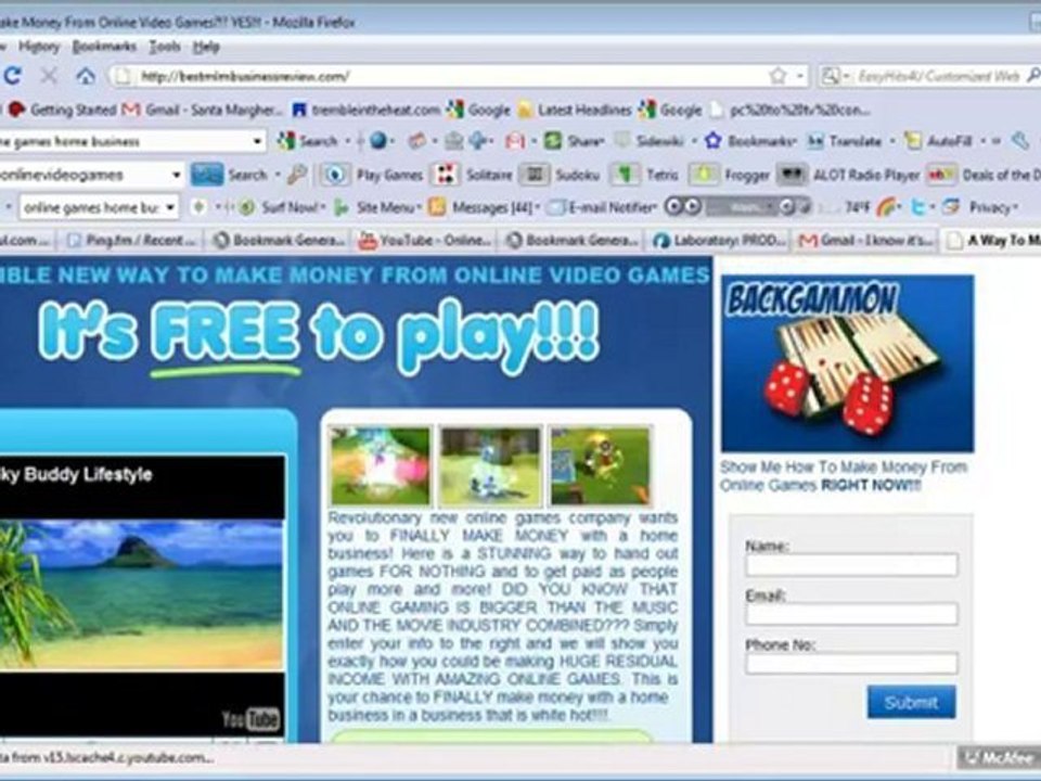 Online Video Games Home Business