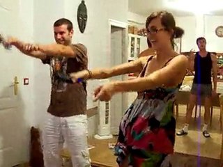 Délire à la wii sur just dance Chéri et moi