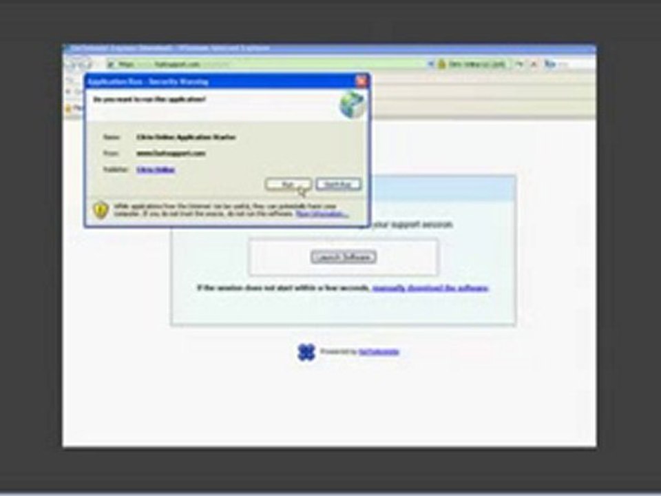 Accept an invitation for a GoToAssist support session.