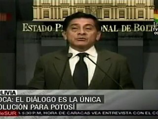 Gobierno boliviano: Diálogo única salida a conflicto en Po