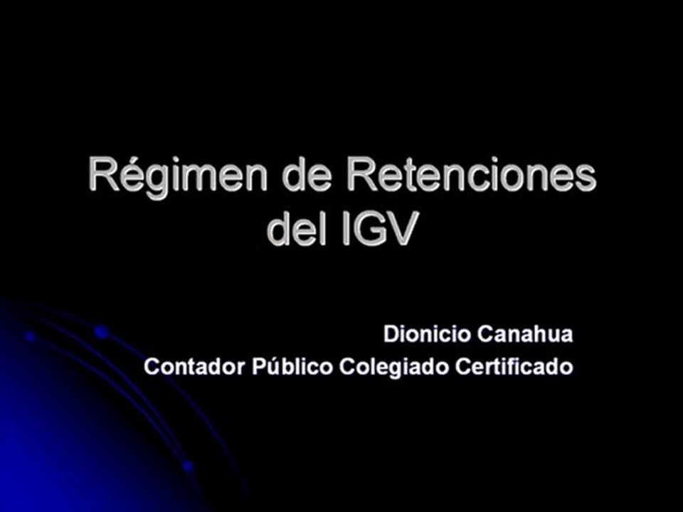Regimen de Retenciones del IGV