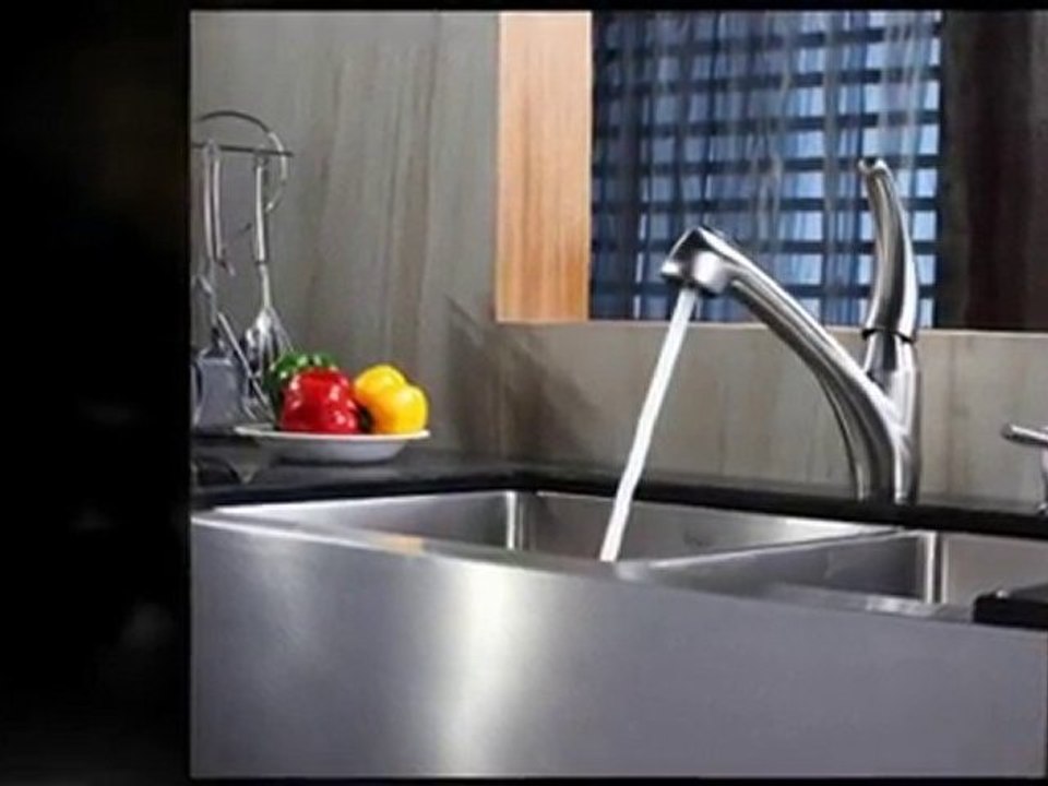 Kraus 36-inch Apron Front Double Basin Stainless Steel ...