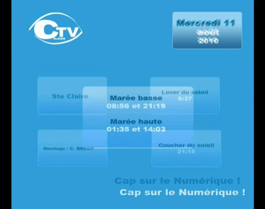 Calaisis TV : Météo du mercredi 11 août 2010