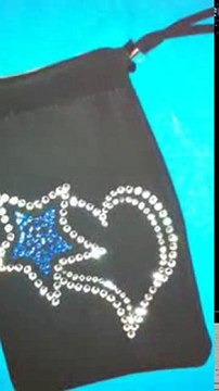 Pochette portable avec motif en cristal strass de Swarovksi