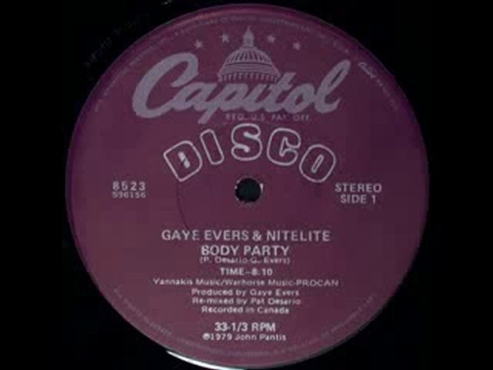 70's Disco Music - Gaye Evers & Nitelite - Body party 1979